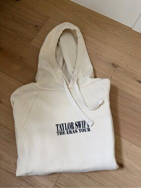 Taylor Swift Cream Crewneck Sweatshirt with Black Logo